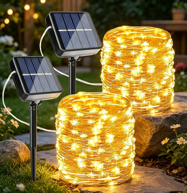 Solar Outdoor LED Waterproof String Sights 2 Packs