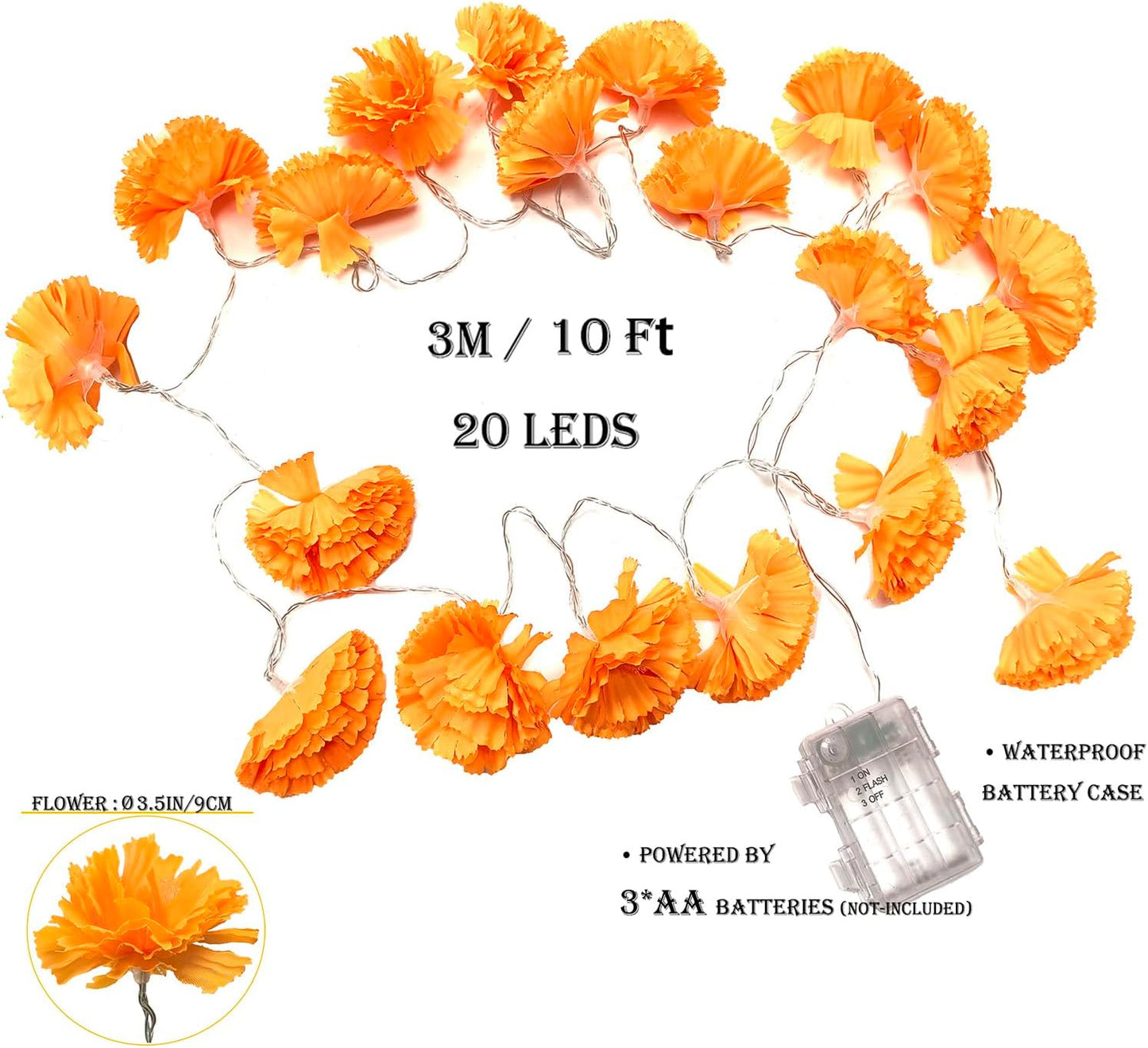 The Dead Decorations Marigold Garland Lights String for Day 10ft 20 Led