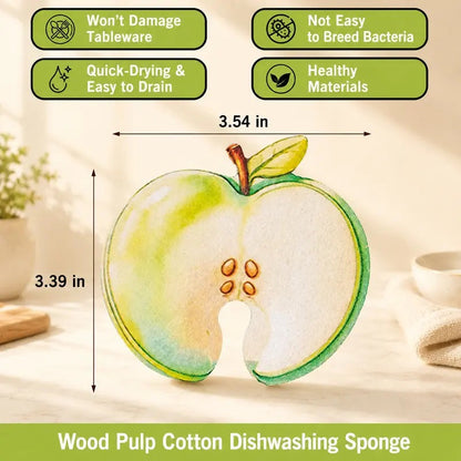 Cute Fruit‑Shaped Dishwashing Sponge Scrubber No‑Scratch Kitchen Cleaner