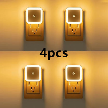 4/8Pcs Sensor-activated Plug-in LED Night Lights, Smart Dusk to Dawn