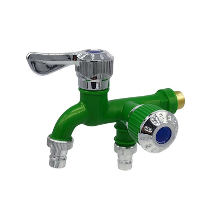 2-in-1 Outdoor Garden Water Faucet,1 Inlet 2 Outlet  Water Hose Outlet Hose Valve