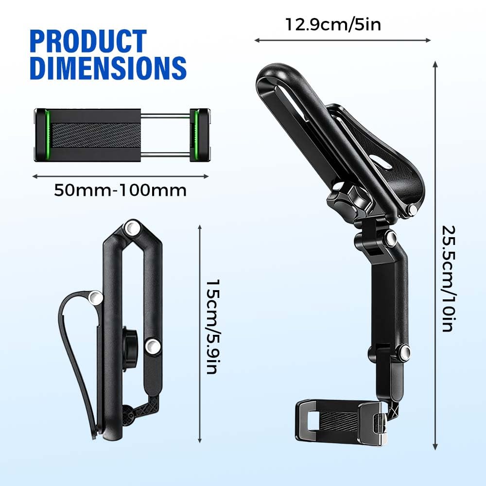Sun Visor Phone Holder,Universal 360 Degree Rotating Retractable Phone Mount