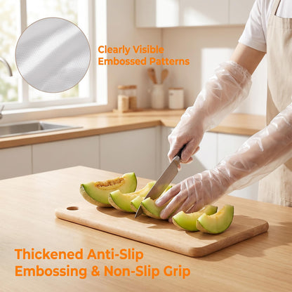 20Pcs Long Sleeve Reusable Protective Rubber Gloves Food-grade for Household Duties