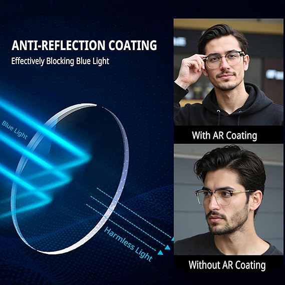 Modern Minimalist Smart-Zoom Reading Glasses UV Color-Changing & Blue Blocking Lens, Ultra-Light Metal Build