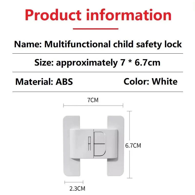 Safety Clip Automatic Lock Refrigerator Door Closers No Punching Universal Baby Anti-opening Device