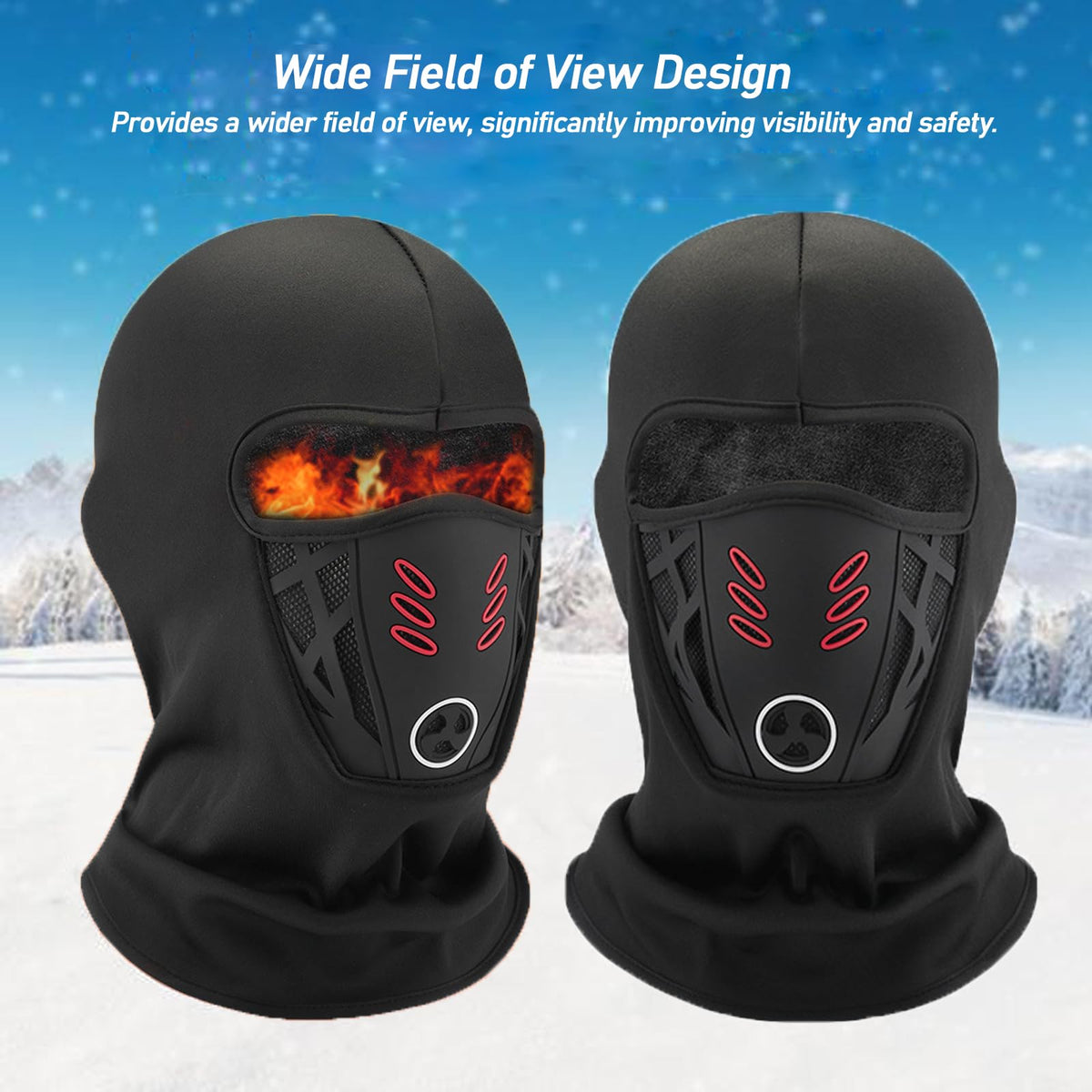 Balaclava Ski Face Mask Winter Windproof Warm Mask, Breathable Full Face Cover with Mesh Vent