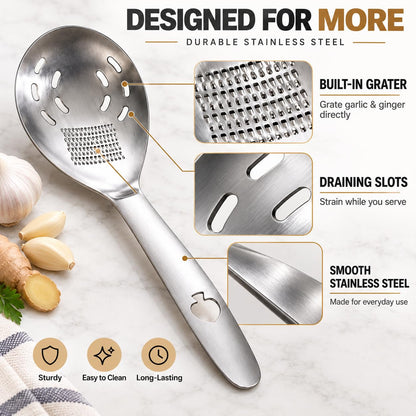 2Pcs 5-in-1 Multifunction Stainless Steel Cooking Spoon for Kitchen Utensil