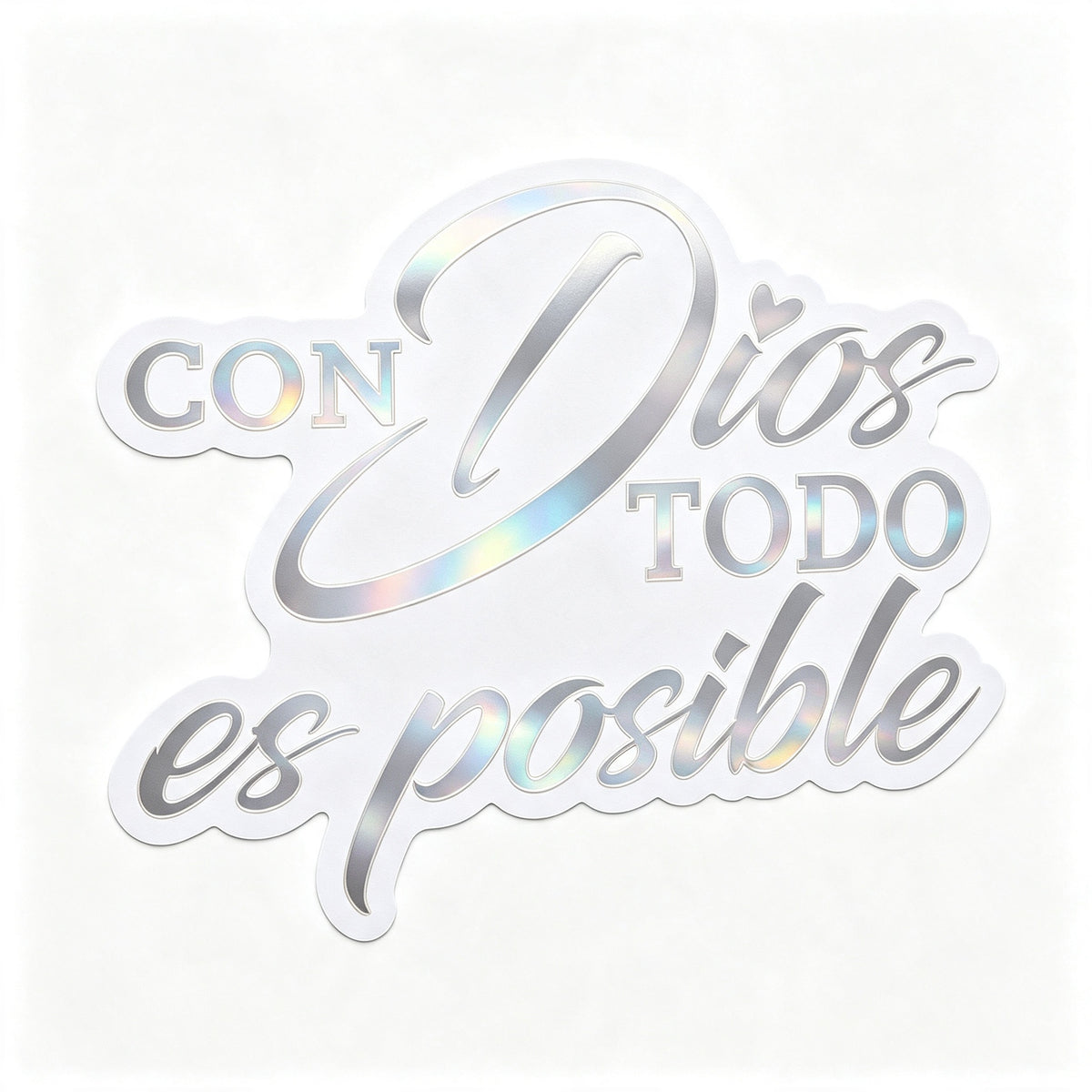 5Pcs Con Dios Todo Es Posible Spanish Inspirational Faith Decal Cute Durable Vinyl Sticker