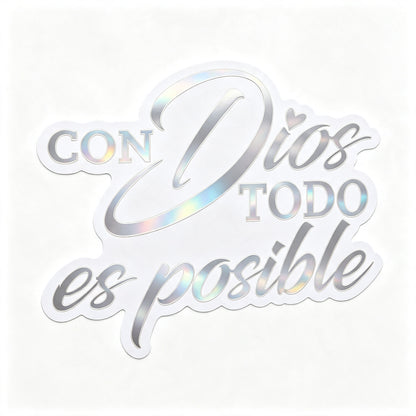 5Pcs Con Dios Todo Es Posible Spanish Inspirational Faith Decal Cute Durable Vinyl Sticker