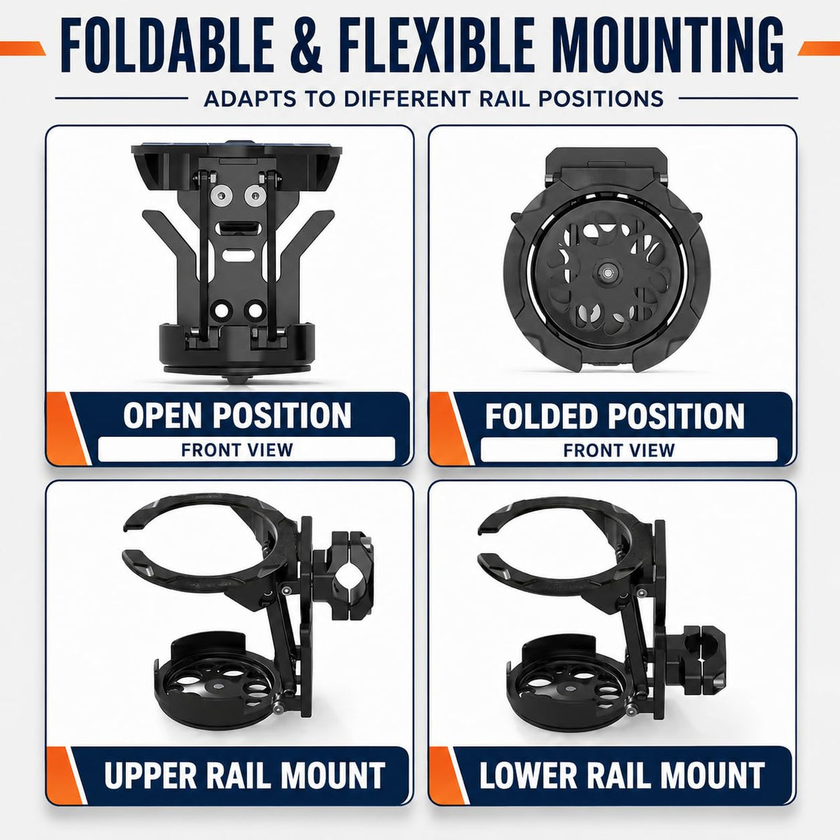 Motorcycle Cup Holder Handlebar Ergonomic Foldable 360 Degree Rotating