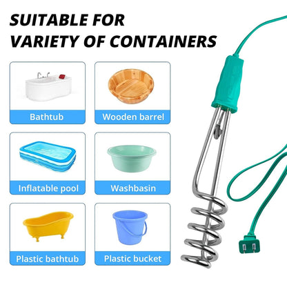 1500W Rapid Immersion Heater, Suitable for Camping and Heating Water in Buckets