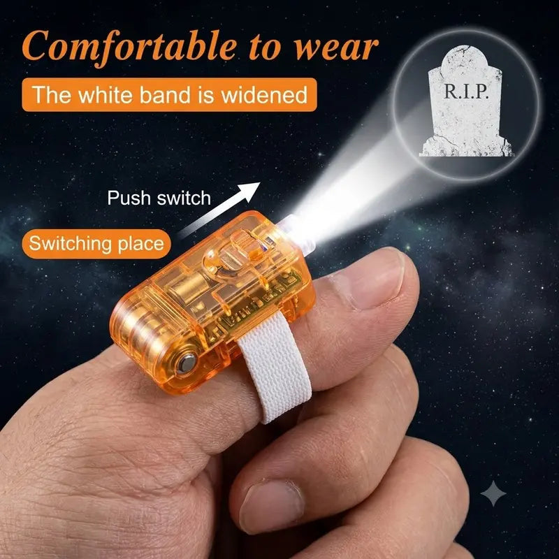 36Pcs Halloween LED Projection Finger Lights,Multi-Color Light Up Finger Projectors