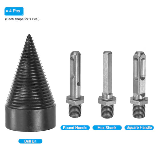 High Speed Twist Firewood Drill Bit Wood Splitter Screw Splitting Cone Driver