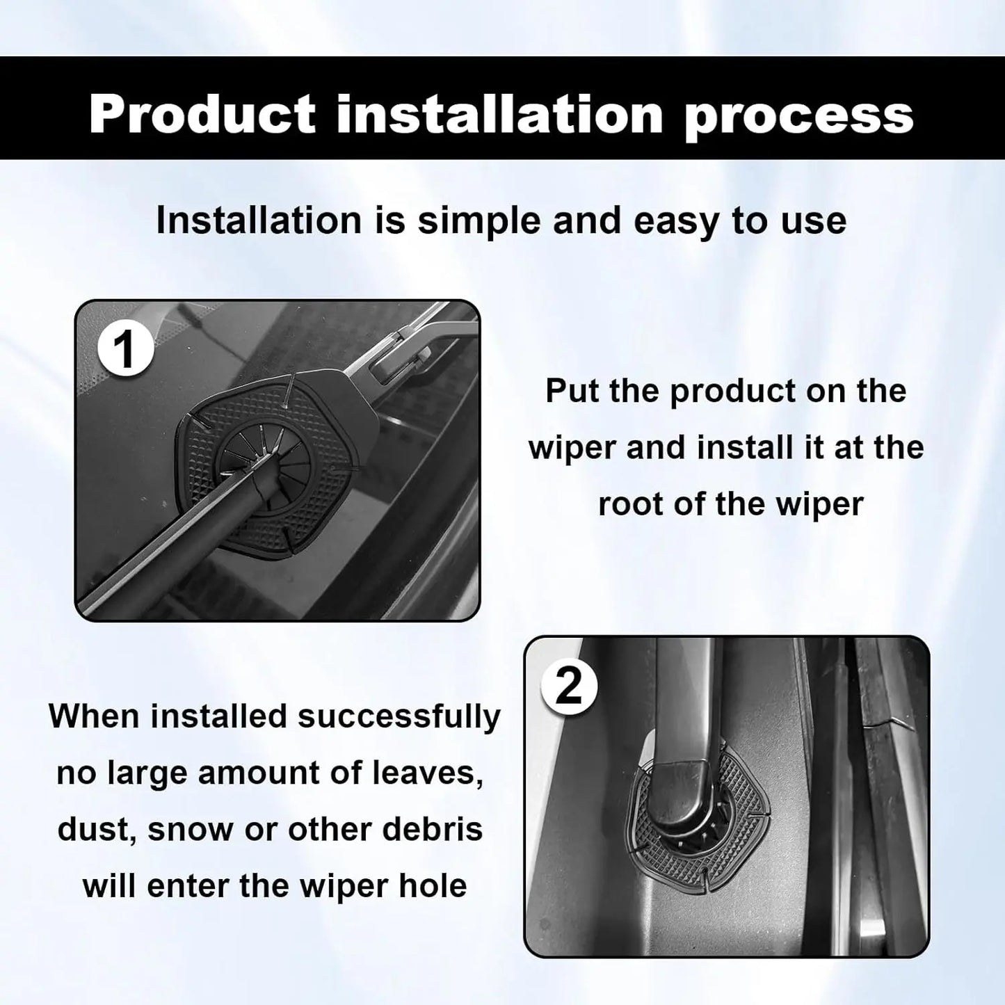 4PCS Car Wiper Arm Hole Protector, Silicone Windshield Wiper Dust Cover