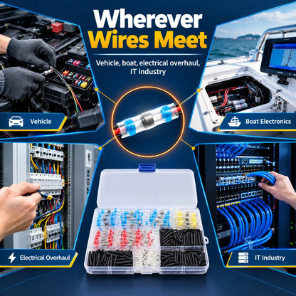 300PCS Solder Seal Heat Shrink Wire Connectors - Quick Splice Wire Butt Terminals