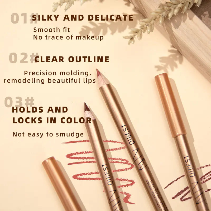 Qibest 12 Colors Lip Liner Set Matte Waterproof Smooth