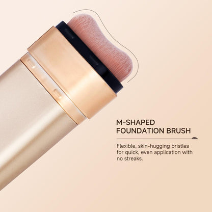 Dual-Ended Concealer Foundation Stick - Built-in Brushes