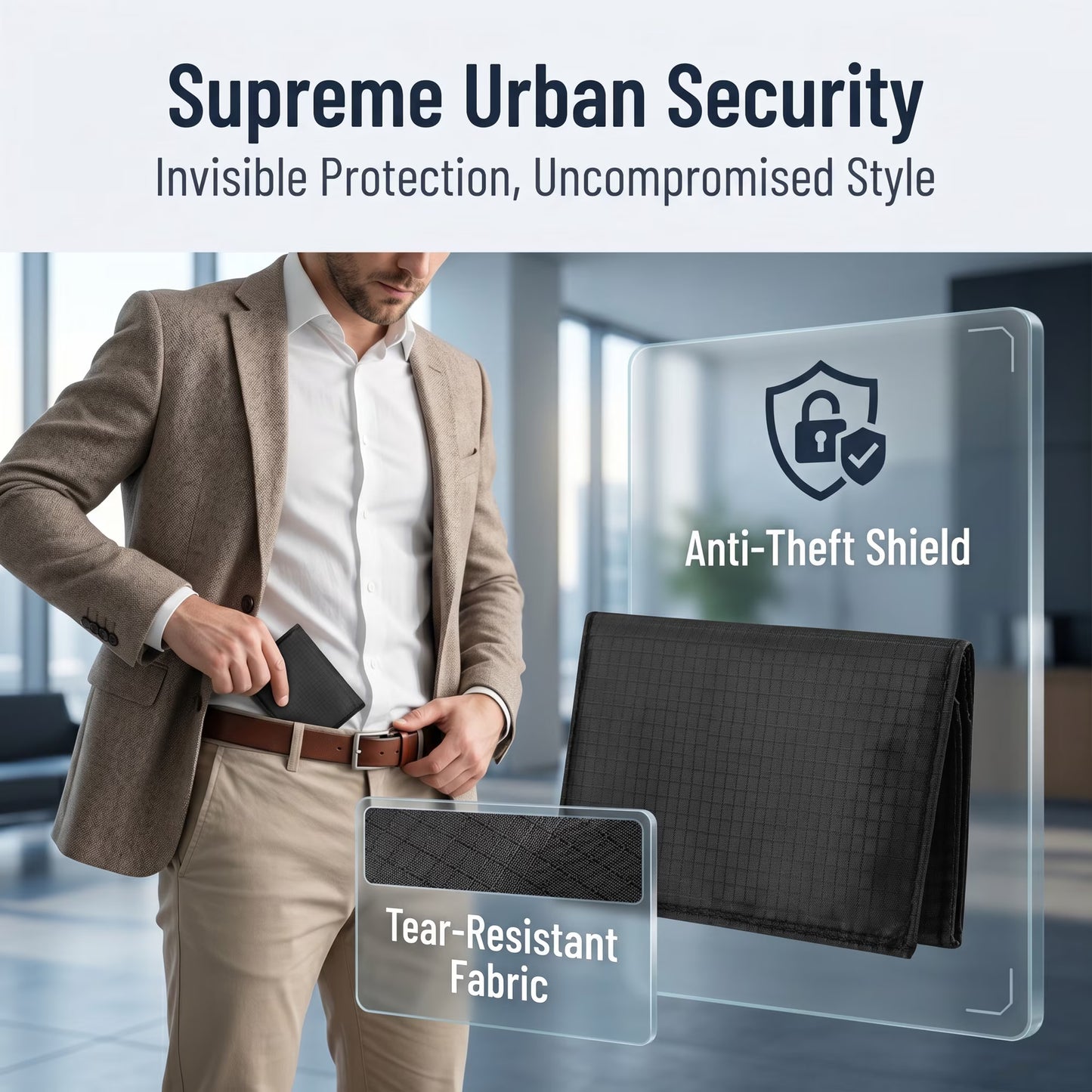 Hidden Pocket Waist Bag, Ultra-Thin Anti-Theft Belt Bag for Travel