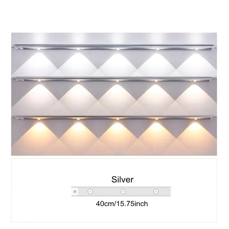 Ultra-Thin Smart LED Motion Sensor Light - Rechargeable Self-Adhesive Cat Eye Night Lamp Strip