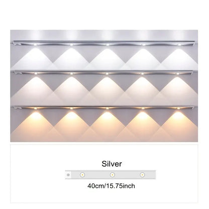 Ultra-Thin Smart LED Motion Sensor Light - Rechargeable Self-Adhesive Cat Eye Night Lamp Strip