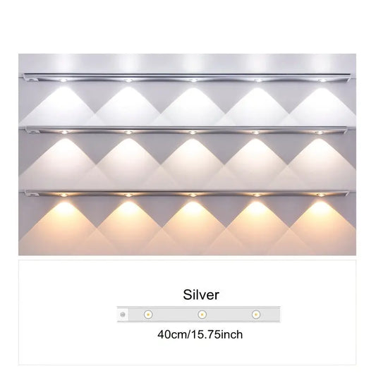 Ultra-Thin Smart LED Motion Sensor Light - Rechargeable Self-Adhesive Cat Eye Night Lamp Strip