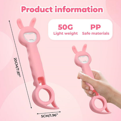 4-in-1 Bunny Shaped Bottle & Jar Opener, Multifunctional Easy-Grip Lid Opener