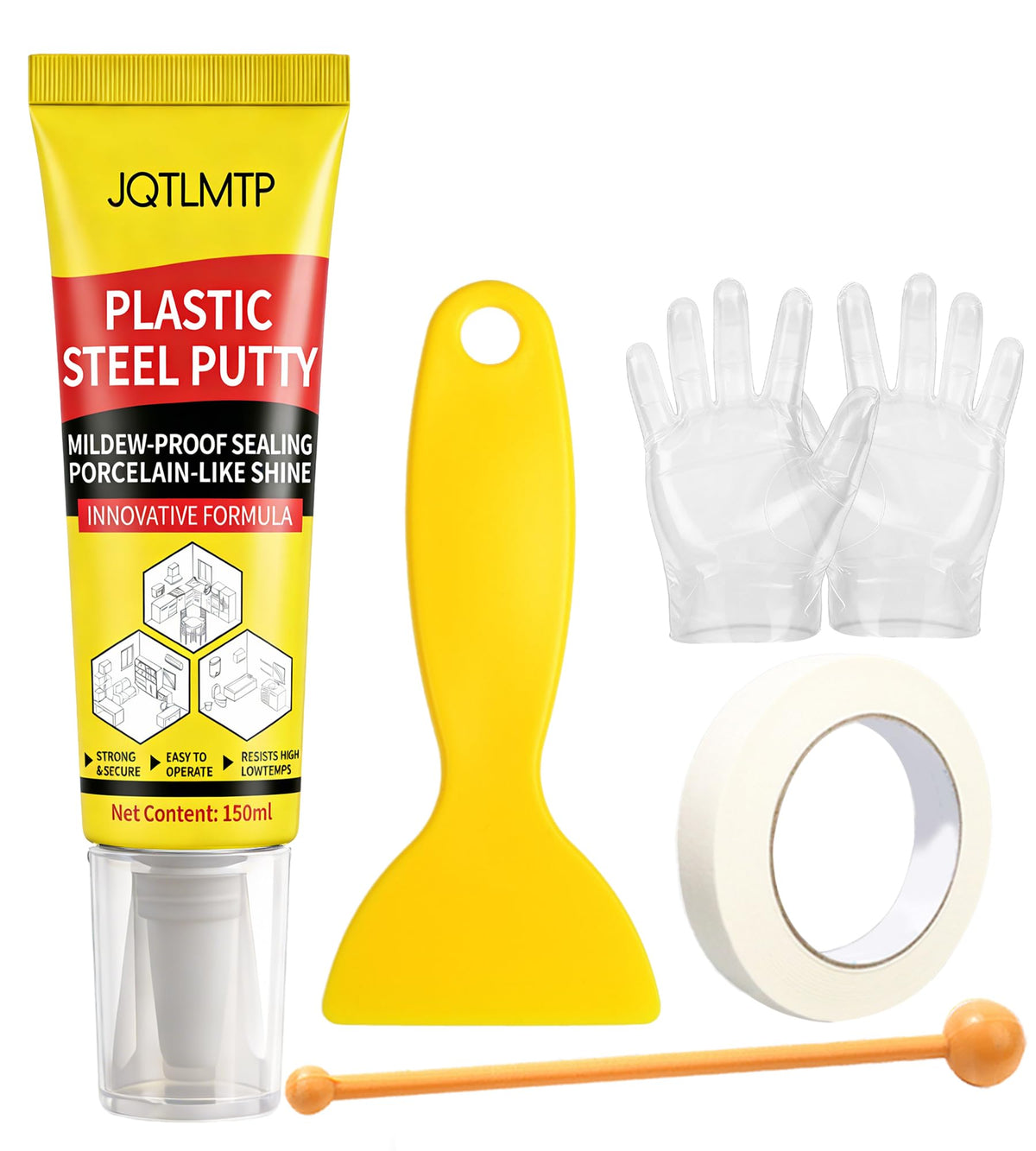 Multifunctional Waterproof Plastic Steel Mud with Scraper, Stronger Adhesion Caulking Sealant