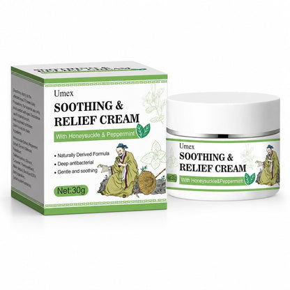 Soothing Relief Herbal Cream Gentle Anti-Itch Ointment, Cooling Moisturizer to Comfort & Protect Irritated Skin,