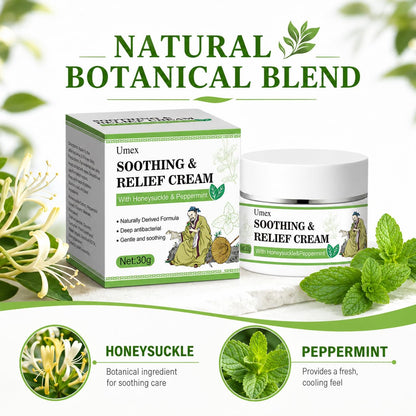 Soothing Relief Herbal Cream Gentle Anti-Itch Ointment, Cooling Moisturizer to Comfort & Protect Irritated Skin,