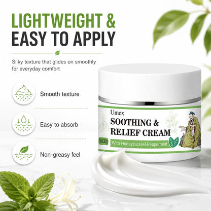 Soothing Relief Herbal Cream Gentle Anti-Itch Ointment, Cooling Moisturizer to Comfort & Protect Irritated Skin,