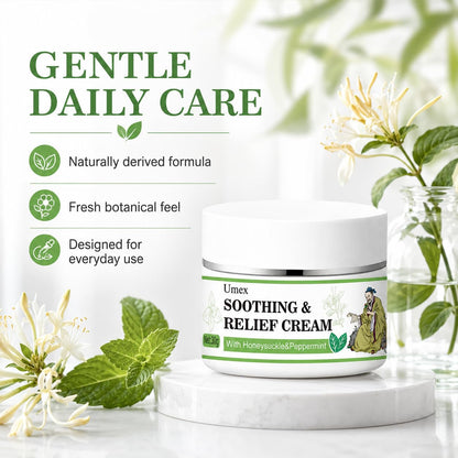 Soothing Relief Herbal Cream Gentle Anti-Itch Ointment, Cooling Moisturizer to Comfort & Protect Irritated Skin,