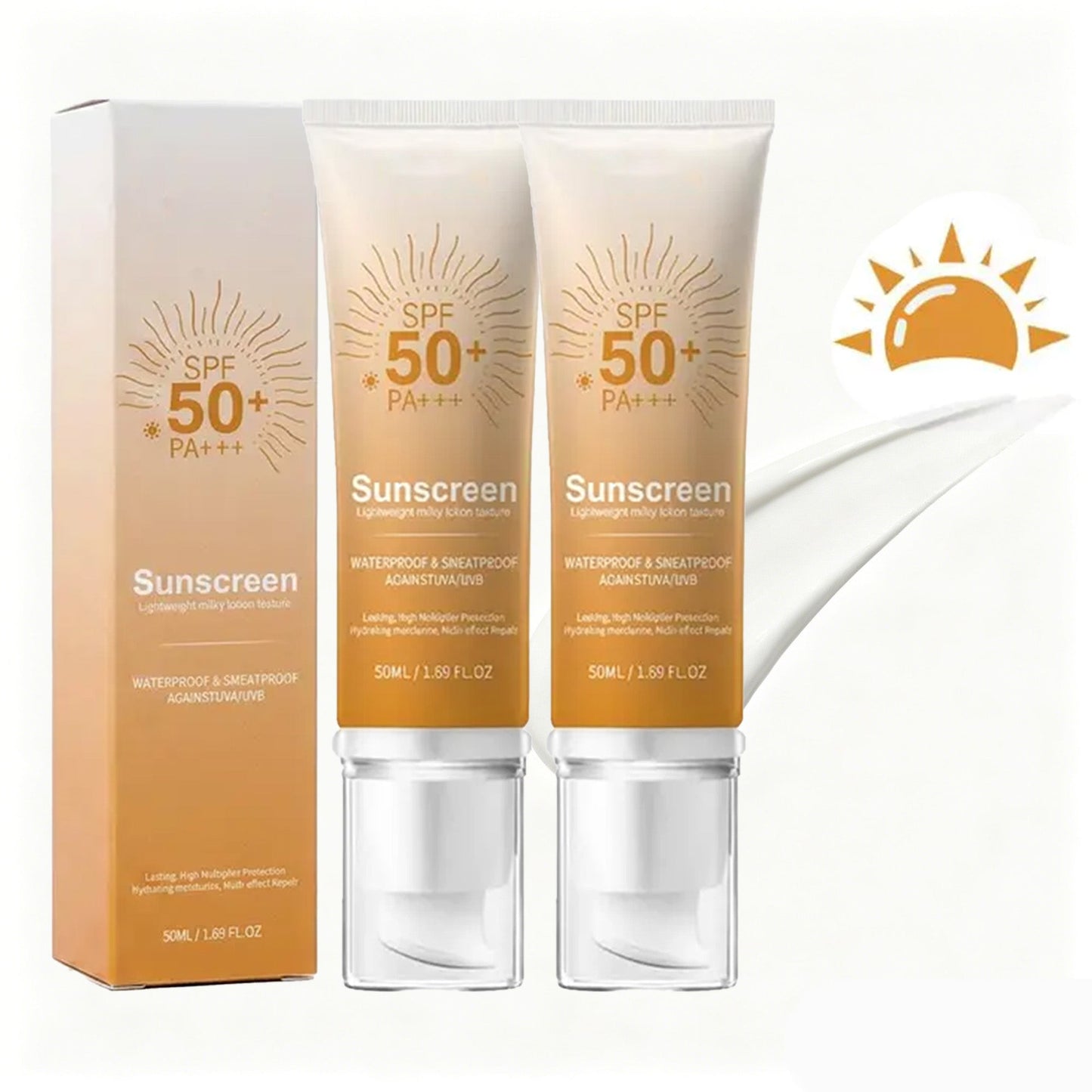 Long-lasting Waterproof Sunscreen to Prevent Sunburn and Tanning. SPF 50 PA+++