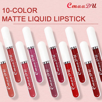 10Pcs Liquid Matte Lipstick Set, Long Lasting Lipstick 24 hour Waterproof Lip Gloss