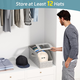Stackable Baseball Cap Organizer,Holds Up to 12 Hats
