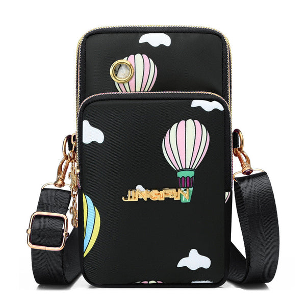 Women's 3-Compartment Waterproof Crossbody Bag / Coin & Phone Pouch