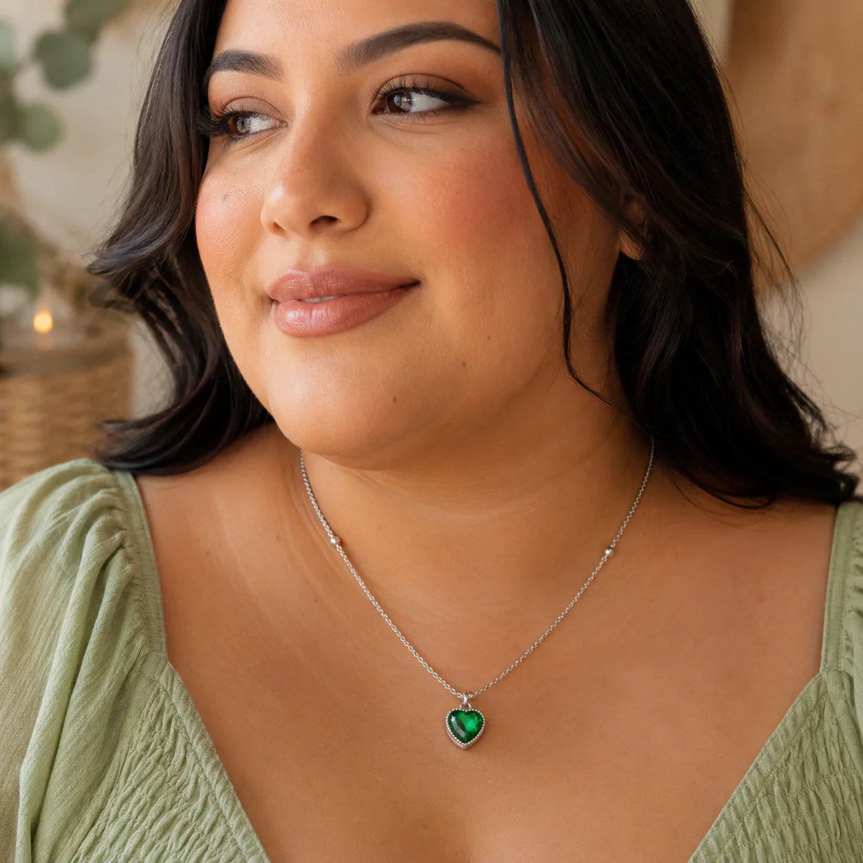 Mood Pendant Necklace Heart-Shaped Temperature-Sensitive Color-changing Necklace