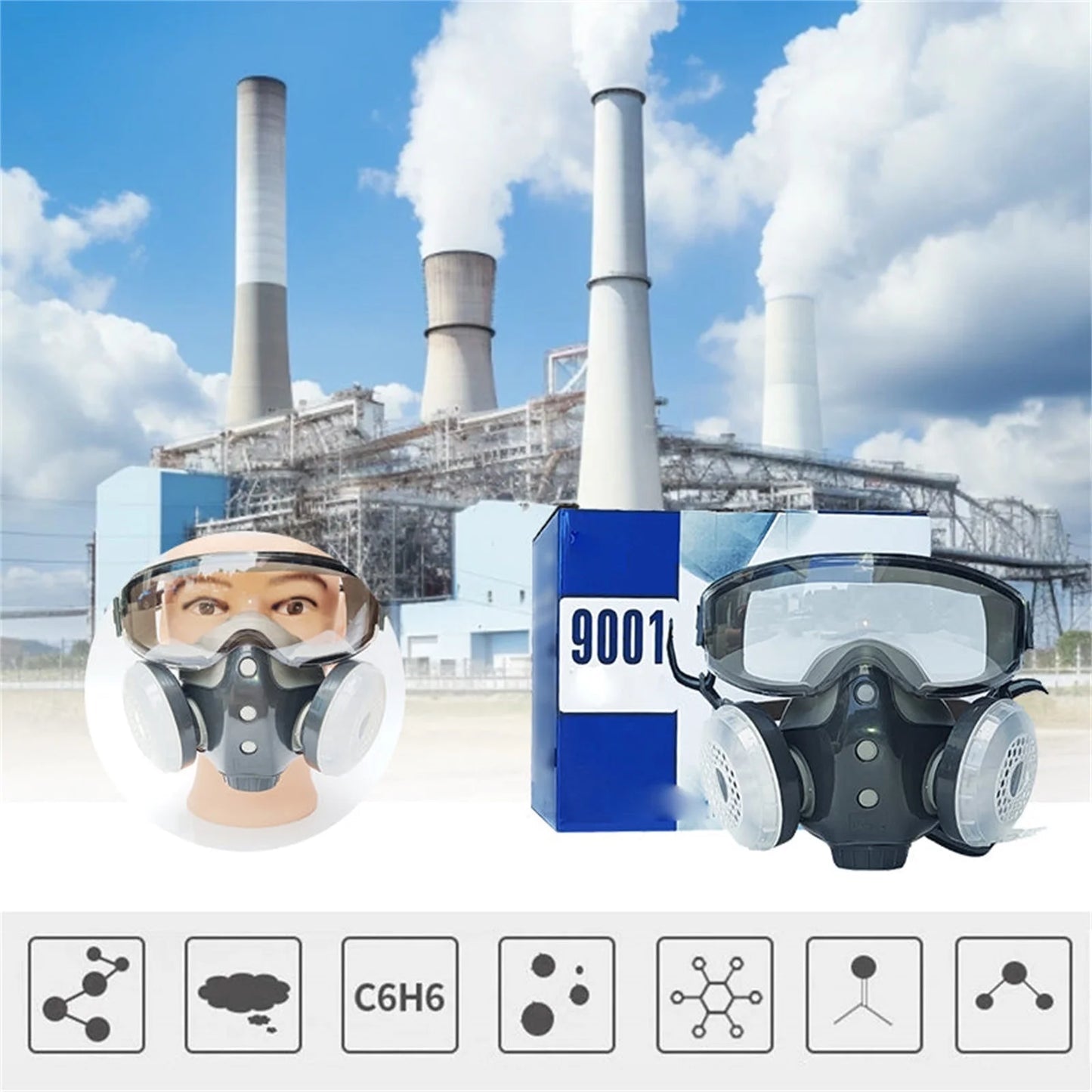 Full Face Mask for Painting & Spraying,Wide View Lens for Woodworking