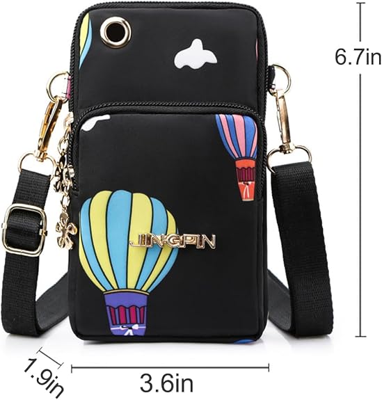 Women's 3-Compartment Waterproof Crossbody Bag / Coin & Phone Pouch