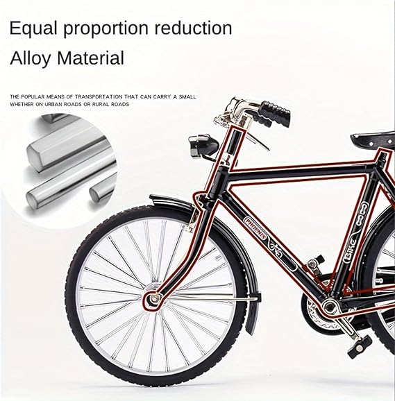 51-Piece DIY Vintage 1:10 Scale Alloy Bicycle Model Ornament
