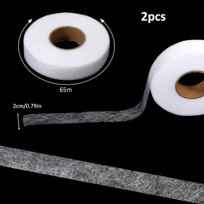 2 Rolls No-Sew Fusible Adhesive Seal Tape for Clothes & Curtains