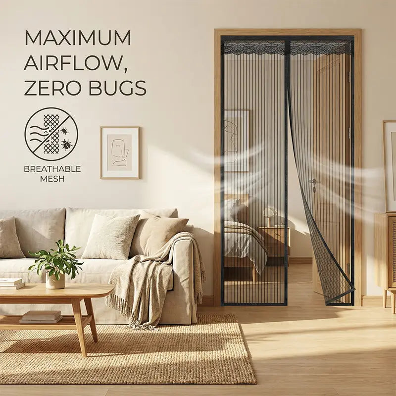 Summer Anti-Mosquito Door Curtain - Fine-Mesh Magnetic Soft Screen Door