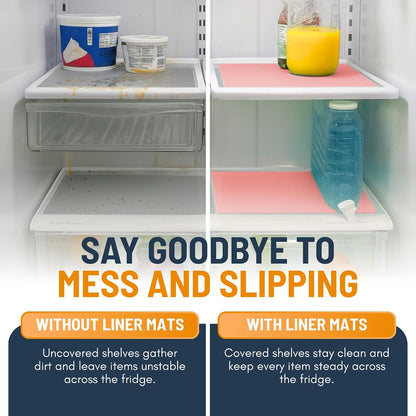 4Pcs Refrigerator Liners for Shelves Non-Adhesive Shelf or Drawer Liner