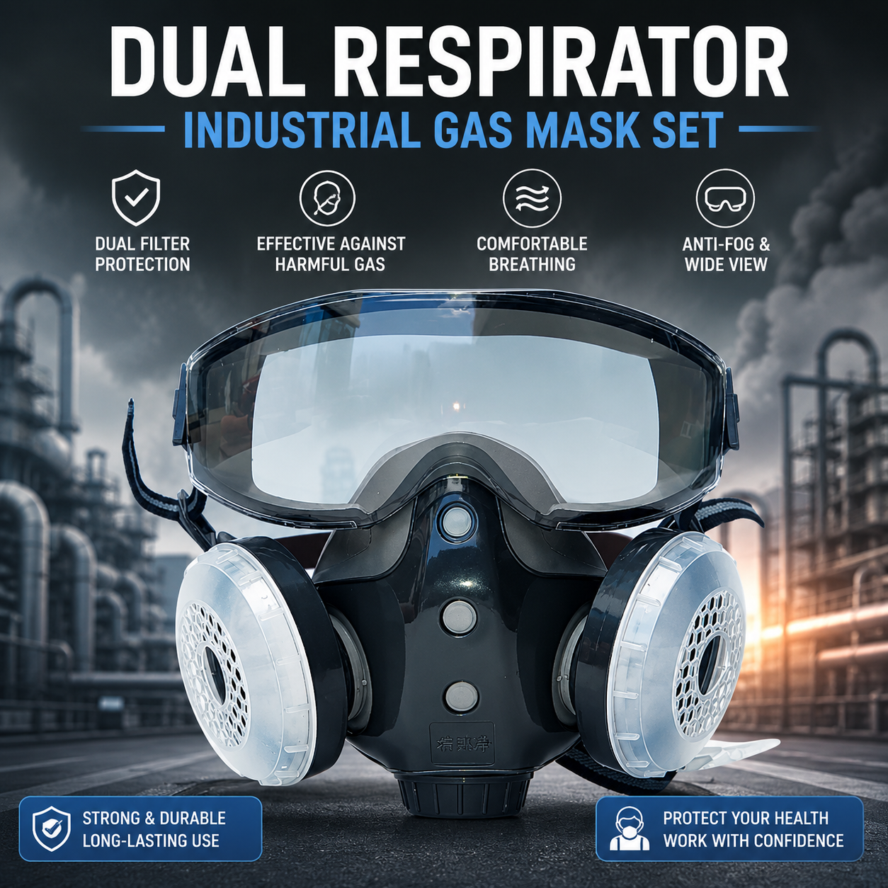 Full Face Mask for Painting & Spraying,Wide View Lens for Woodworking