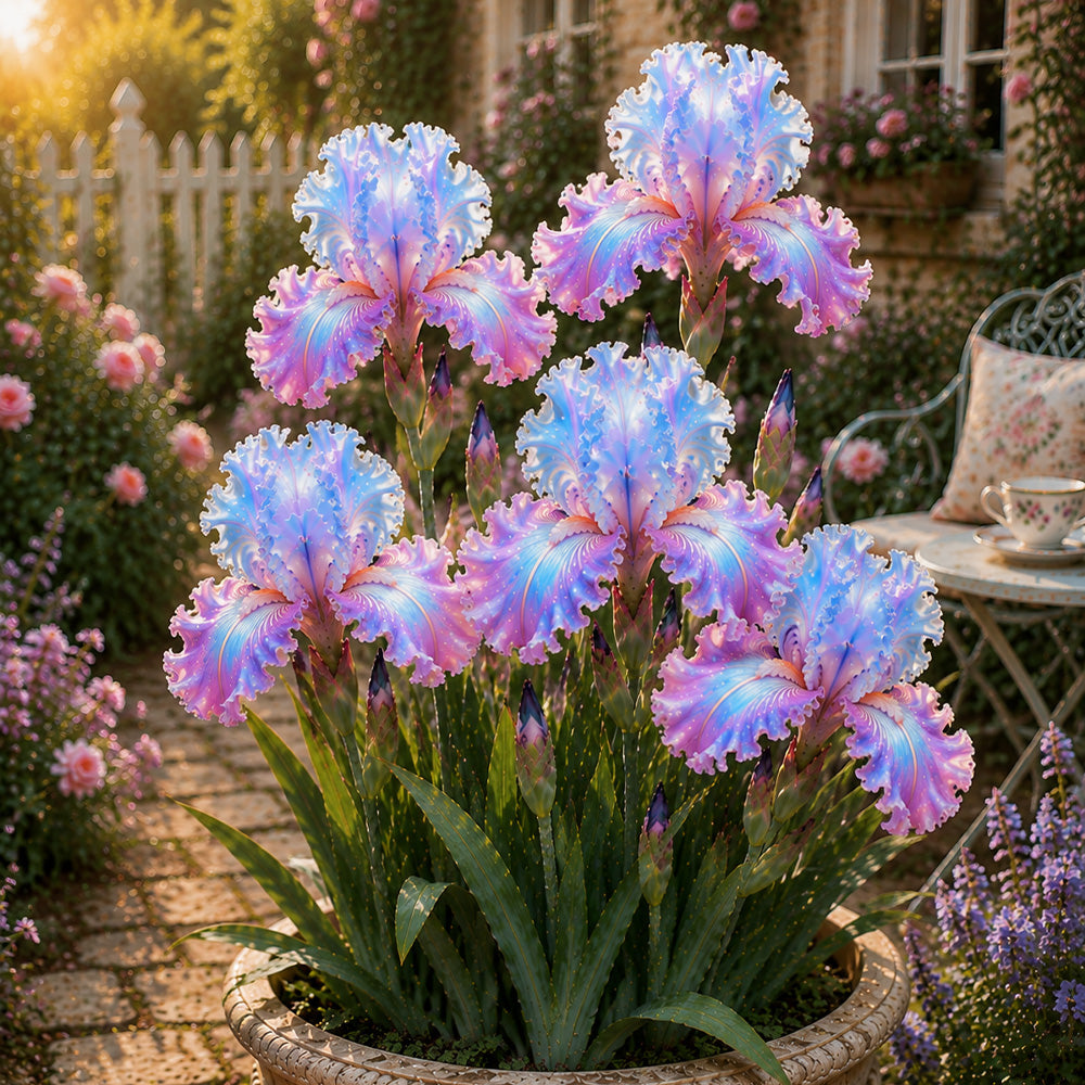 500Pcs Mix-color Premium Bearded Iris Collection Stunning Blooms ,Easy to Grow