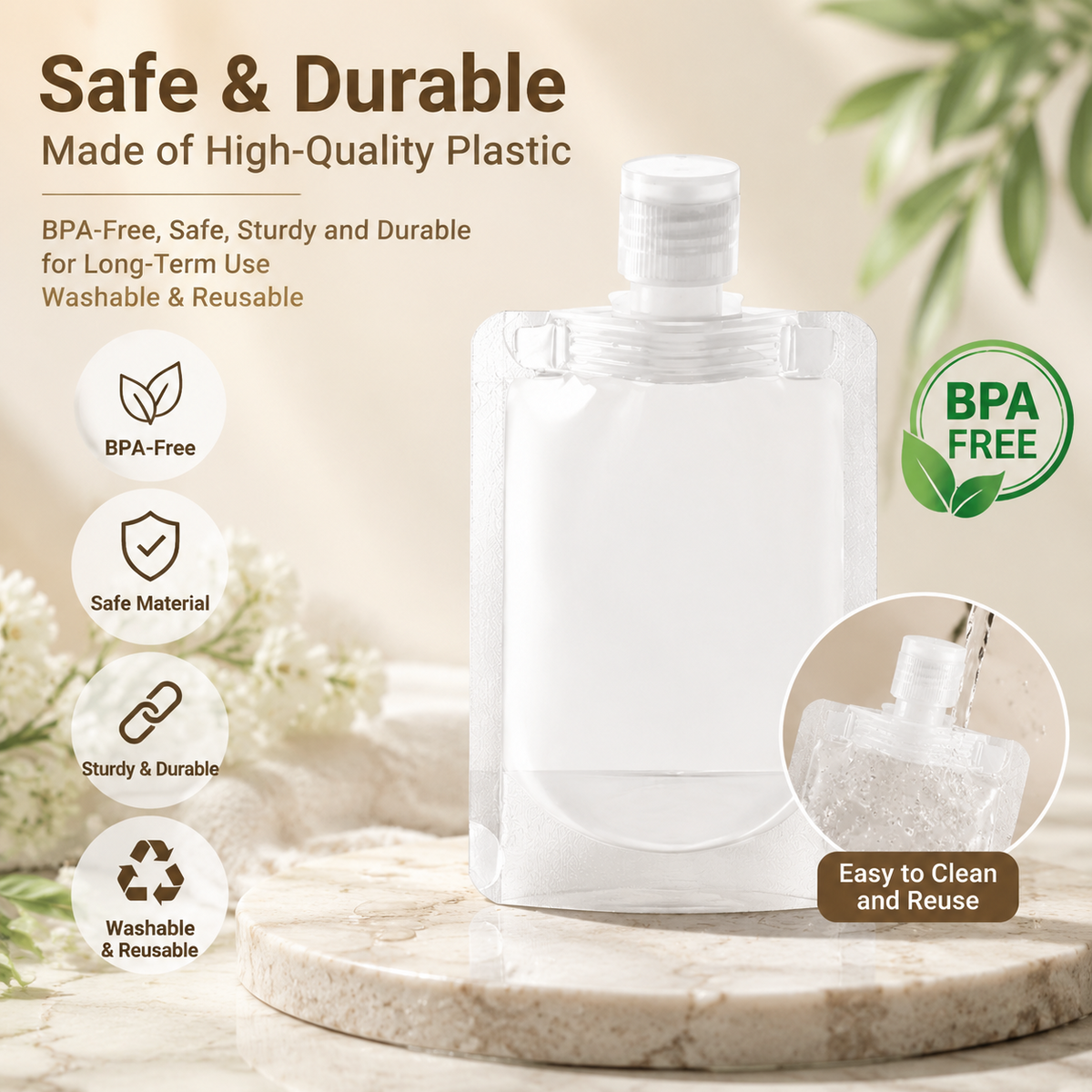 20 PCS Leak Proof Travel Fluid Makeup Packing Bag