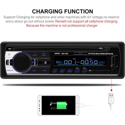 Car Radio Audio USB/SD/MP3 Player Bluetooth Receiver Hands-Free with Remote Control
