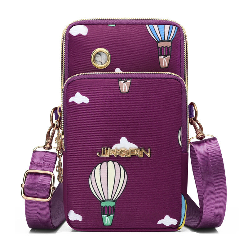 Women's 3-Compartment Waterproof Crossbody Bag / Coin & Phone Pouch