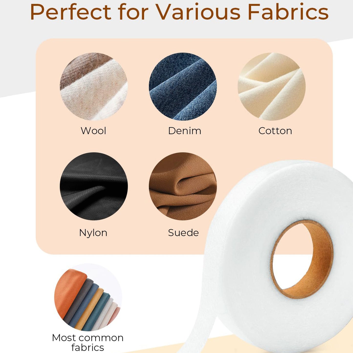 2 Rolls No-Sew Fusible Adhesive Seal Tape for Clothes & Curtains