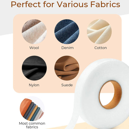 2 Rolls No-Sew Fusible Adhesive Seal Tape for Clothes & Curtains