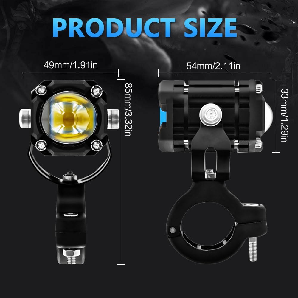 A Pair Super Bright 6000LM LED Spotlights 4 Modes 12V,FogLight Driving SignalLights